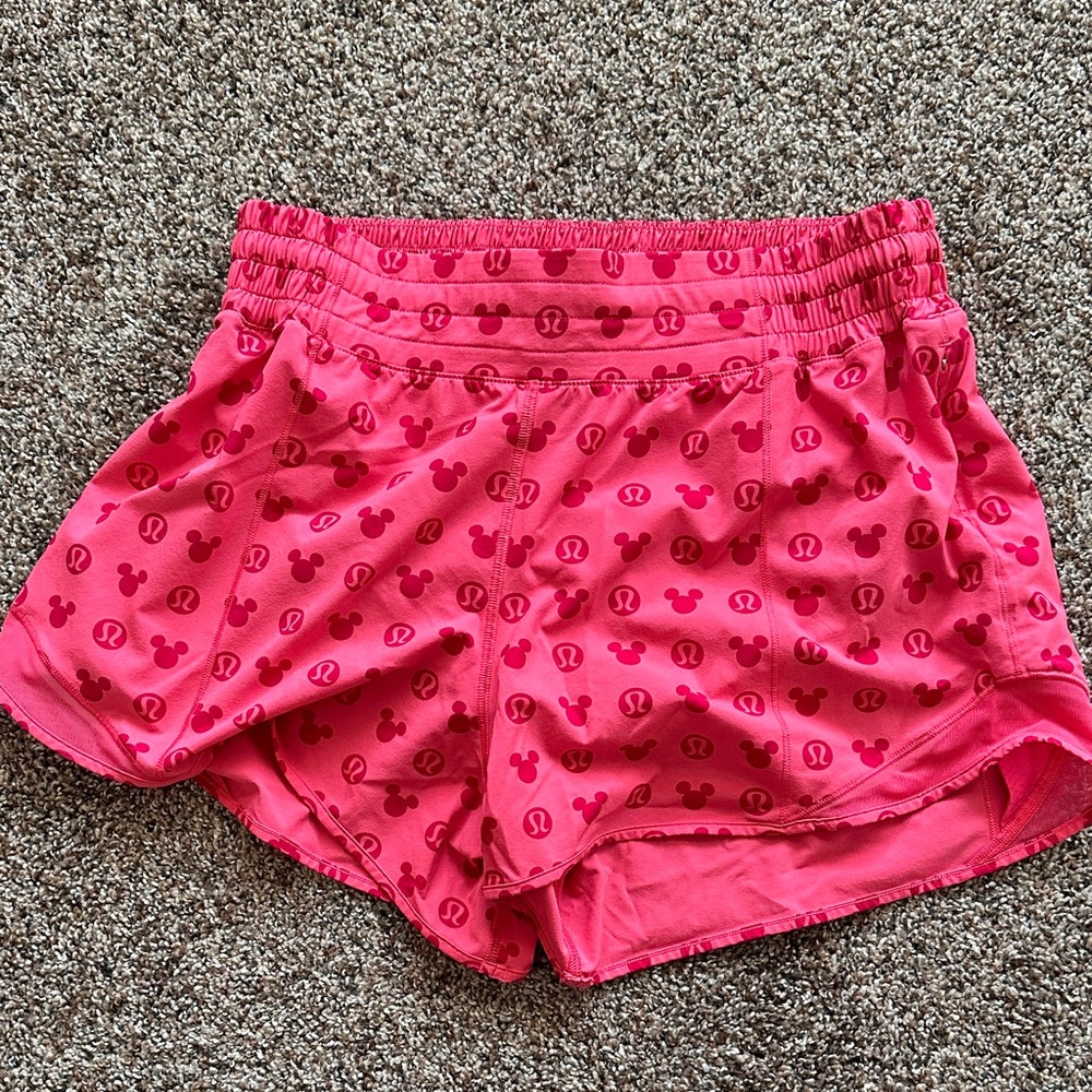 lululemon athletica Hot Pink Athletic Shorts with Red Print